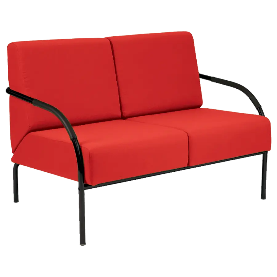 SPA 2 černý lak, látka SUE S 2 - látka červená